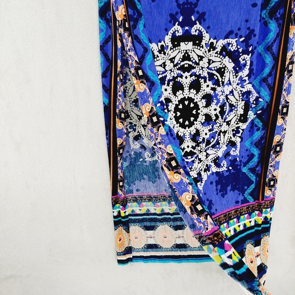 Boutique Blue Gorgeous Medallion Exotic Print Maxi Dress P2436 - Picture 5 of 11